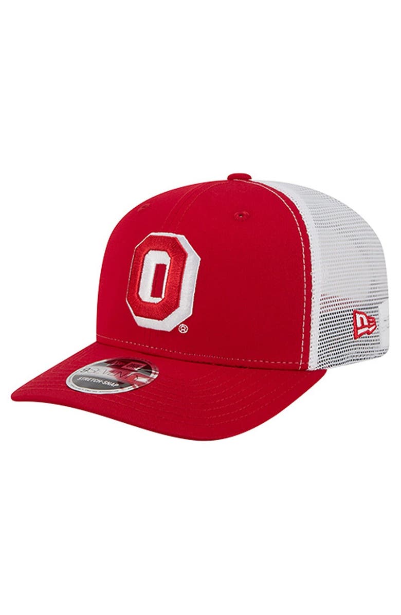 New Era Men's New Era  Scarlet Ohio State Buckeyes Team 9SEVENTY COOLERA Trucker Adjustable Hat, Main, color, 