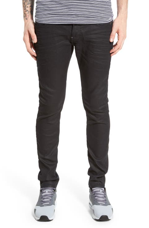 Revend Skinny Fit Stretch Jeans (Dark Aged Black) (Regular & Tall)