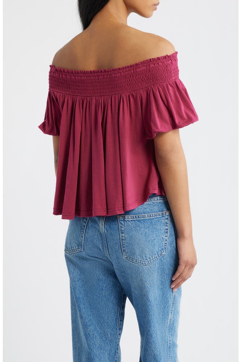 Mabel Off the Shoulder Top, Alternate, color, SANGRIA