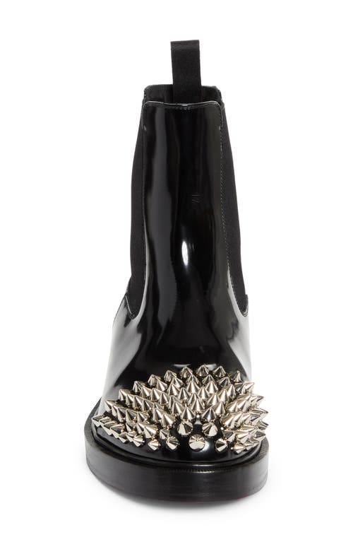 Christian Louboutin Battersea Spiked Cap Toe Chelsea Boot In Black