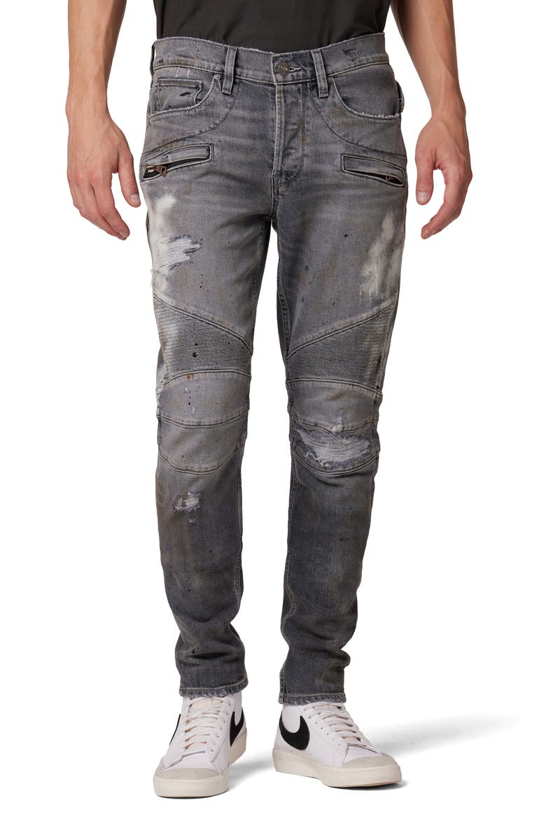 The Blinder v.2 Skinny Fit Distressed Biker Jeans, Main, color, GREY THRASHER