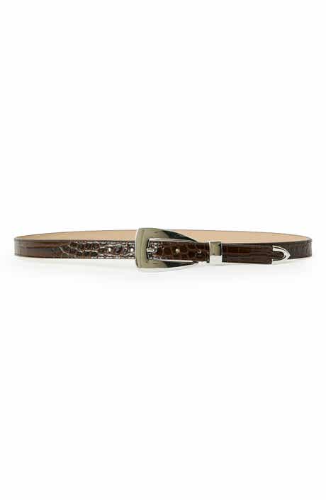 Briar Croco-Embossed Leather Belt