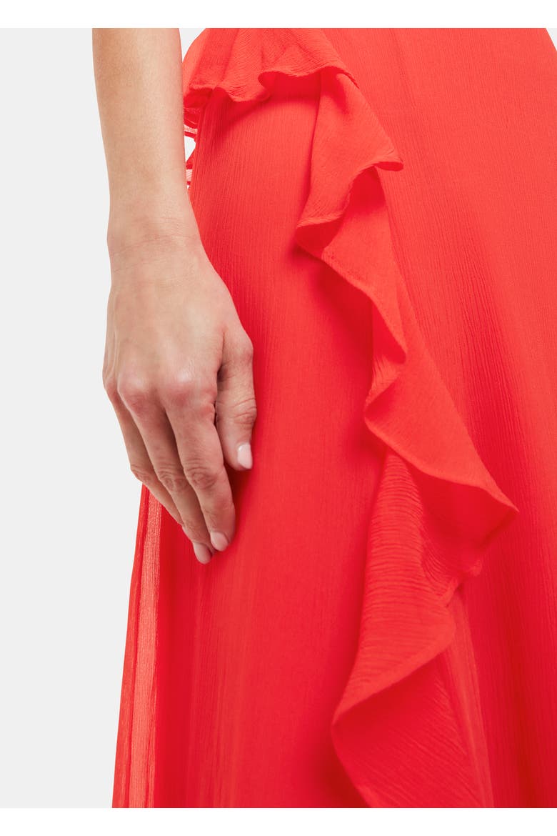 Nellie Frill Detail Midi Dress, Alternate, color, Red
