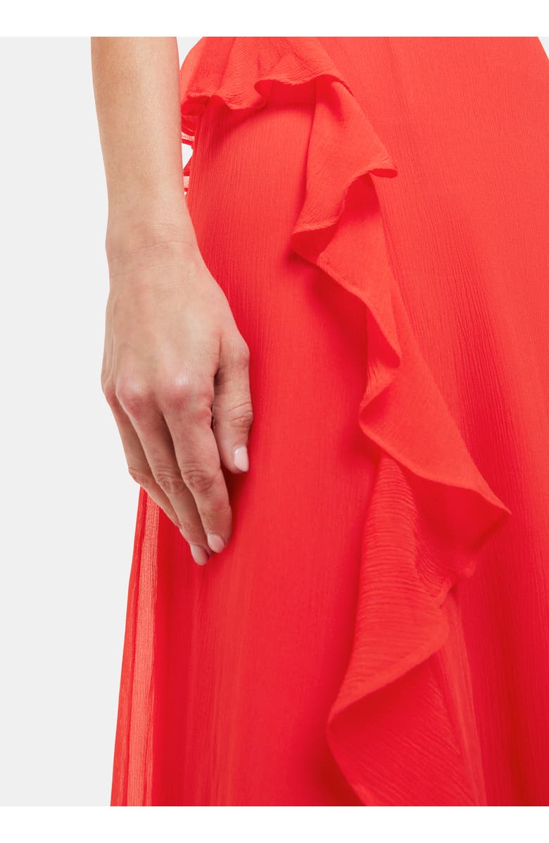 Whistles Nellie Frill Detail Midi Dress, Alternate, color, Red