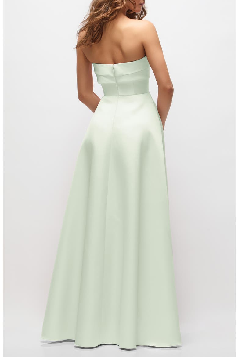 Antoinette Strapless Mikado Gown, Alternate, color, MINT GREEN