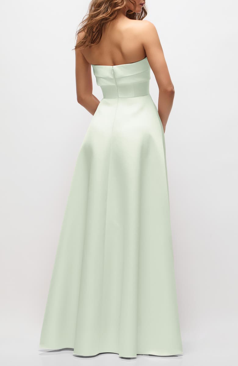 Alfred Sung Antoinette Strapless Mikado Gown, Alternate, color,