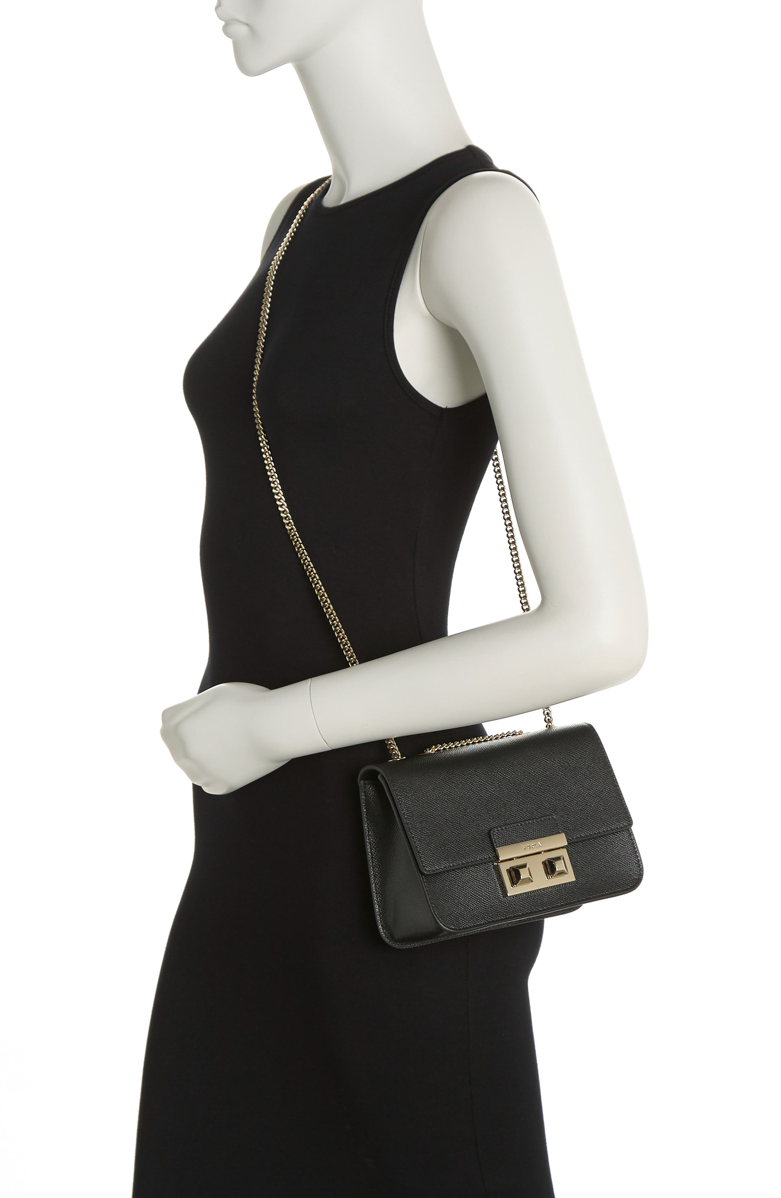 Furla Bella Mini Crossbody Bag, Alternate, color, Nero