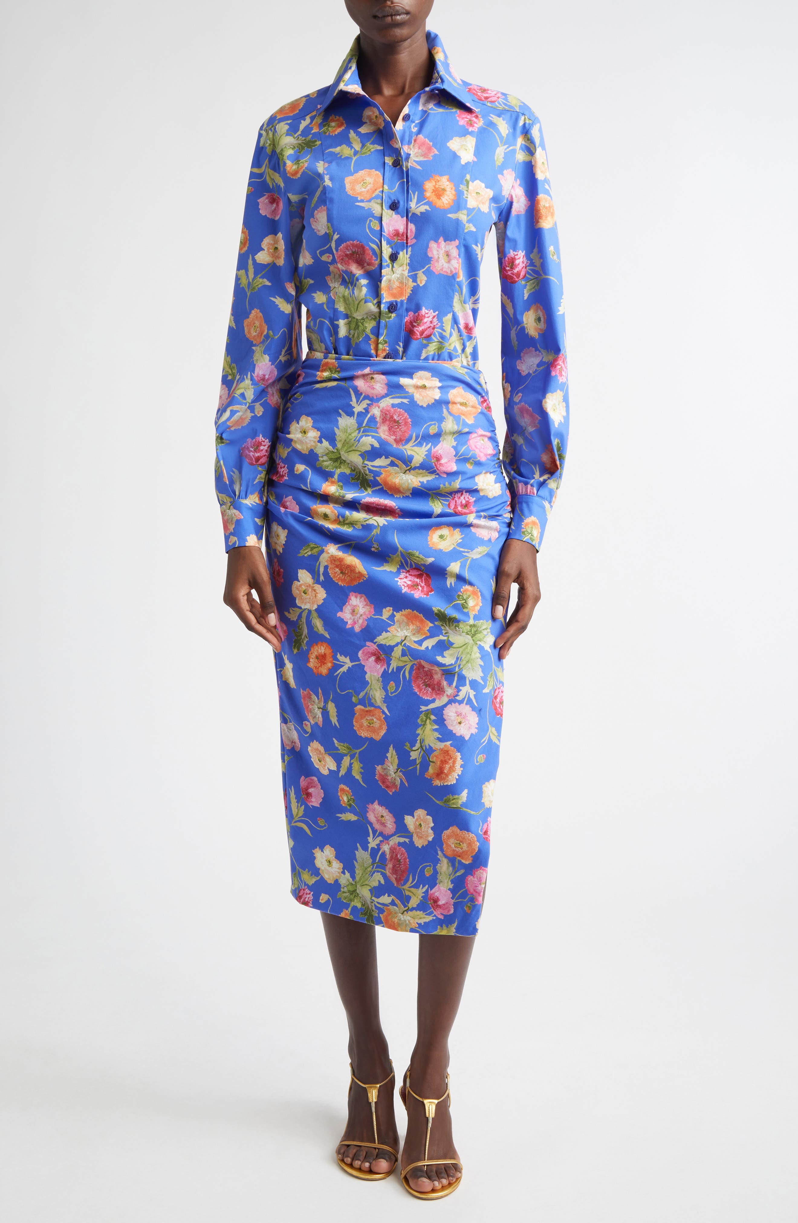 Poppy Print Button-Up Shirt - image 2
