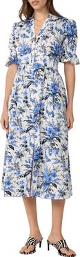 Diane von Furstenberg Erica Floral Button-Up Midi Dress
