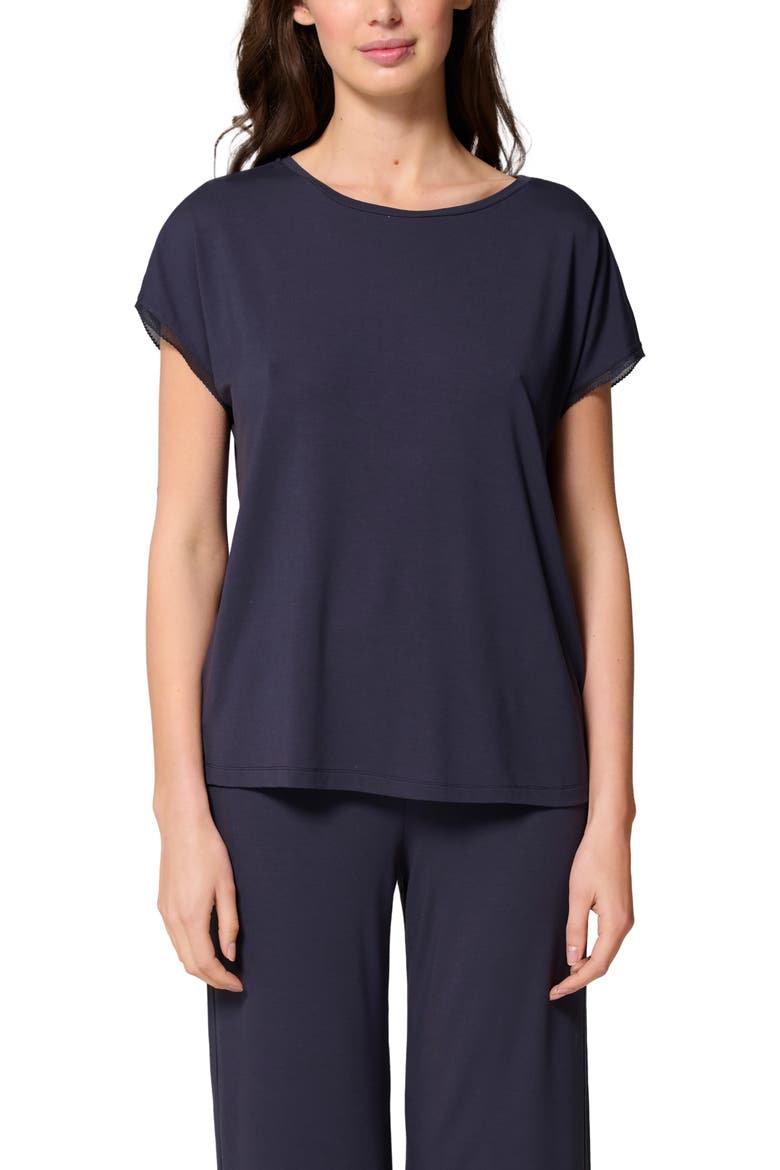 Aurore Lace Trim Pajama T-Shirt, Main, color, FULL MOON
