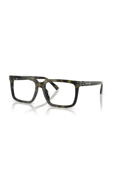 Michael Kors 55mm Square Optical Glasses In Green