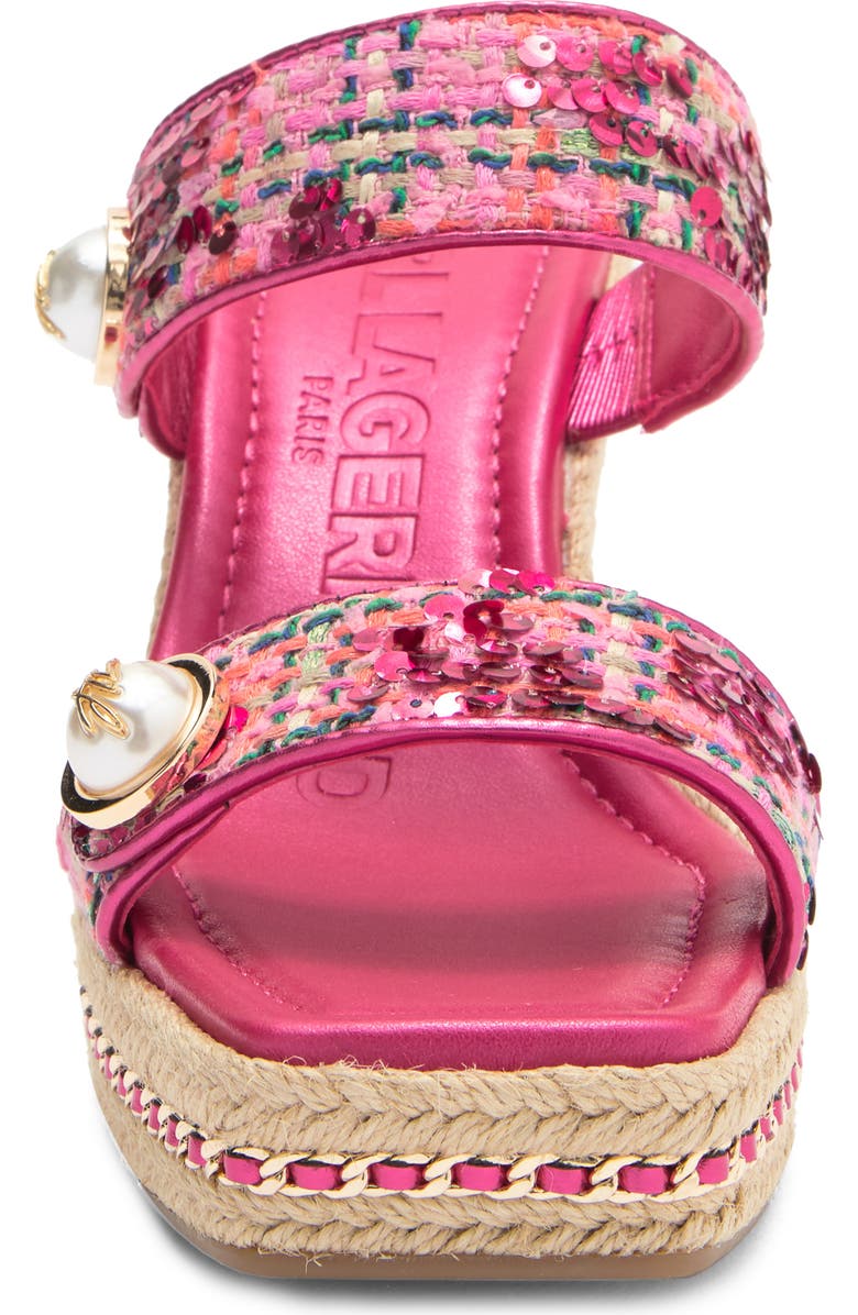 KARL LAGERFELD PARIS Carsen Espadrille Platform Wedge Sandal, Alternate, color, Hot Pink