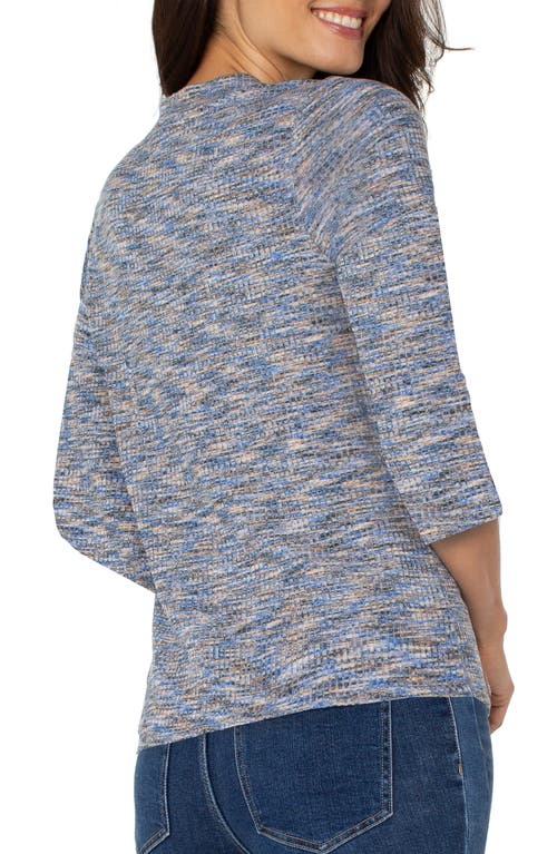 Liverpool Los Angeles Space Dye Knit Top In Gray