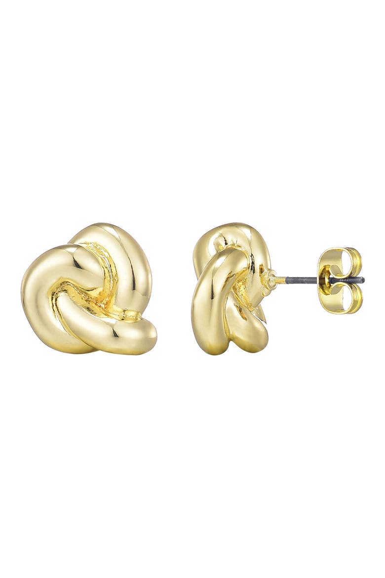 Chubby Knot Stud Earrings, Alternate, color, GOLD