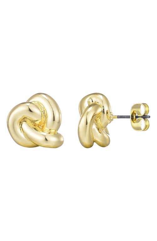Adornia Chubby Knot Stud Earrings In Gold