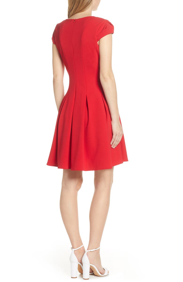 Julia Jordan Pleat Fit & Flare Dress, Alternate, color,