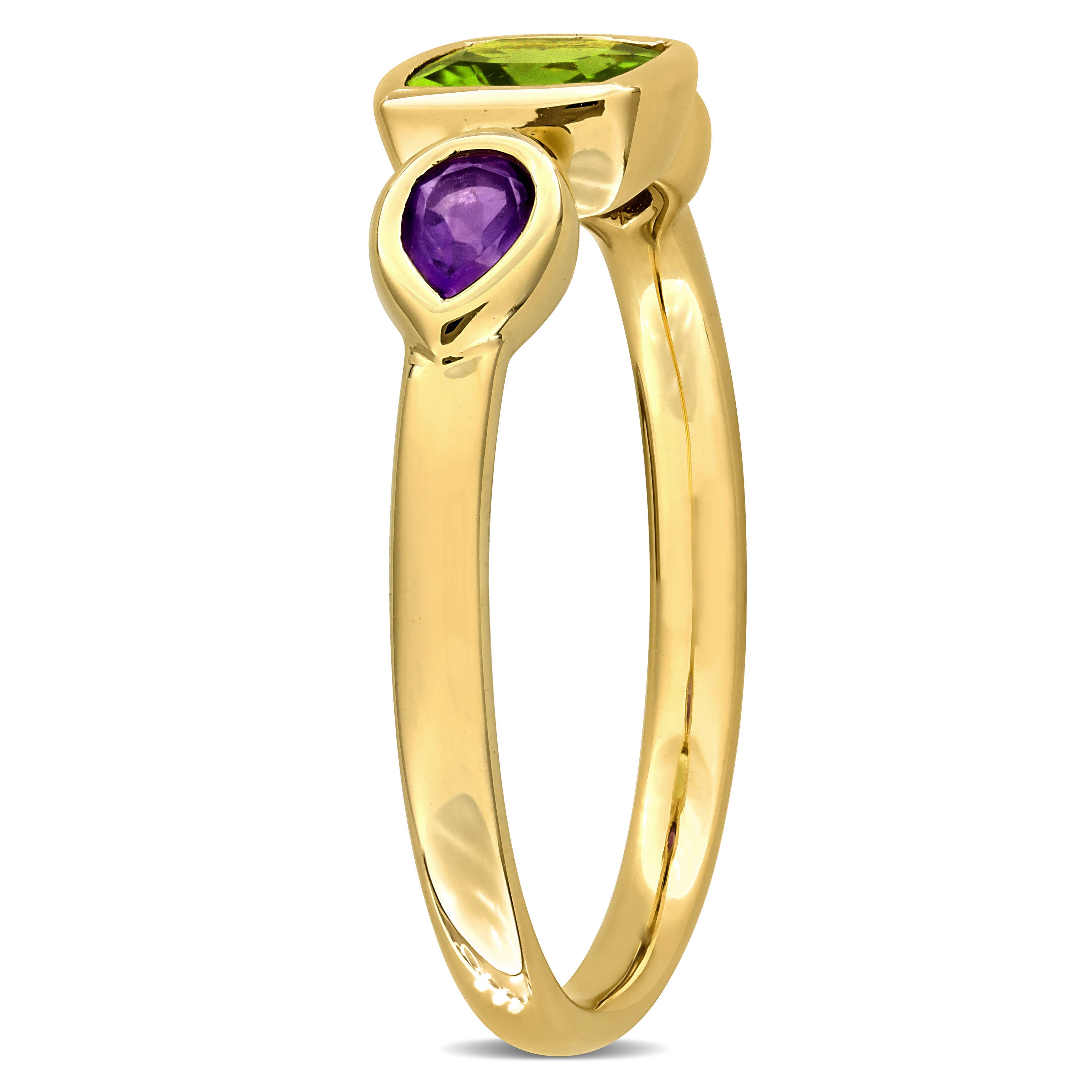 Julianna B. Peridot & Amethyst 3-Stone Ring 10k (Women) | Nordstrom
