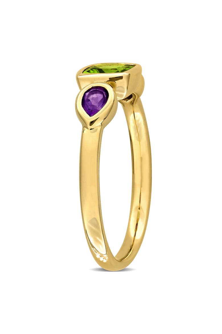 Peridot & Amethyst 3-Stone Ring 10k, Alternate, color, Peridot