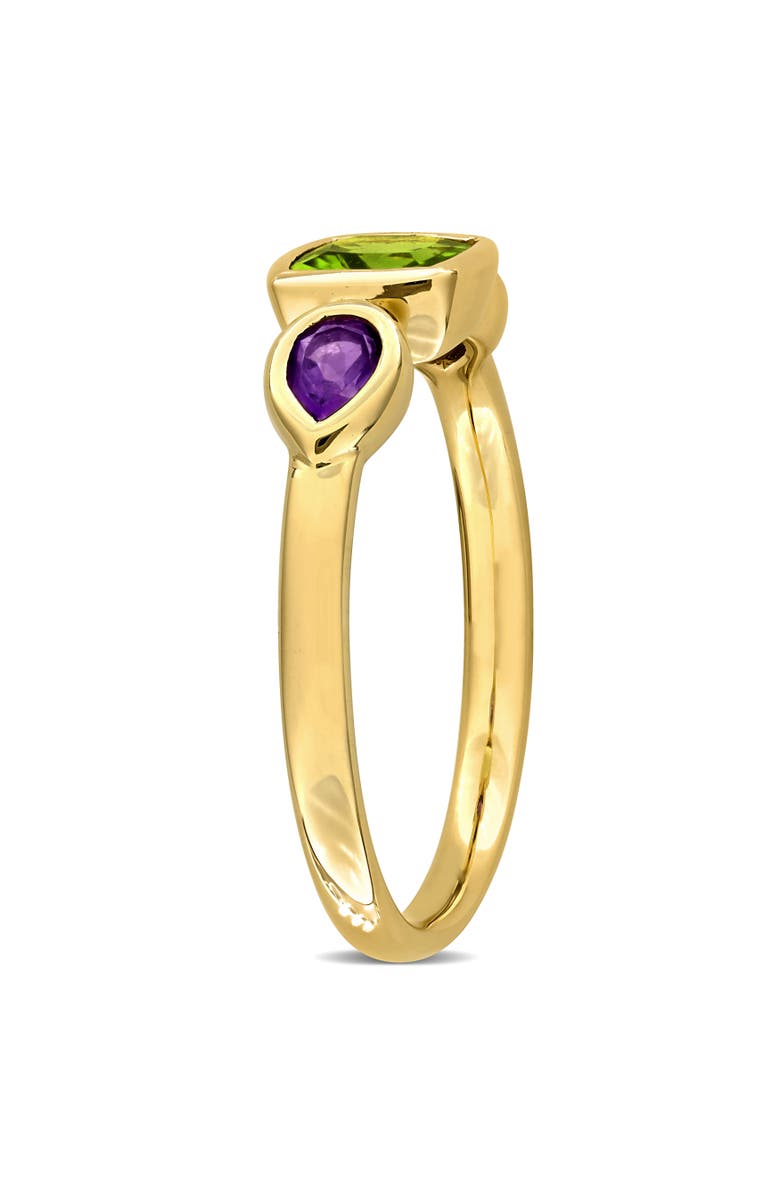 Julianna B. Peridot & Amethyst 3-Stone Ring 10k, Alternate, color, 