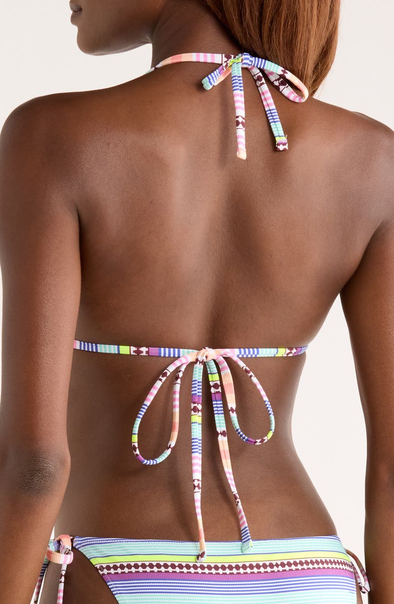 lemlem Malia Halter Triangle Swim Top, Alternate, color, Cirq Citrus