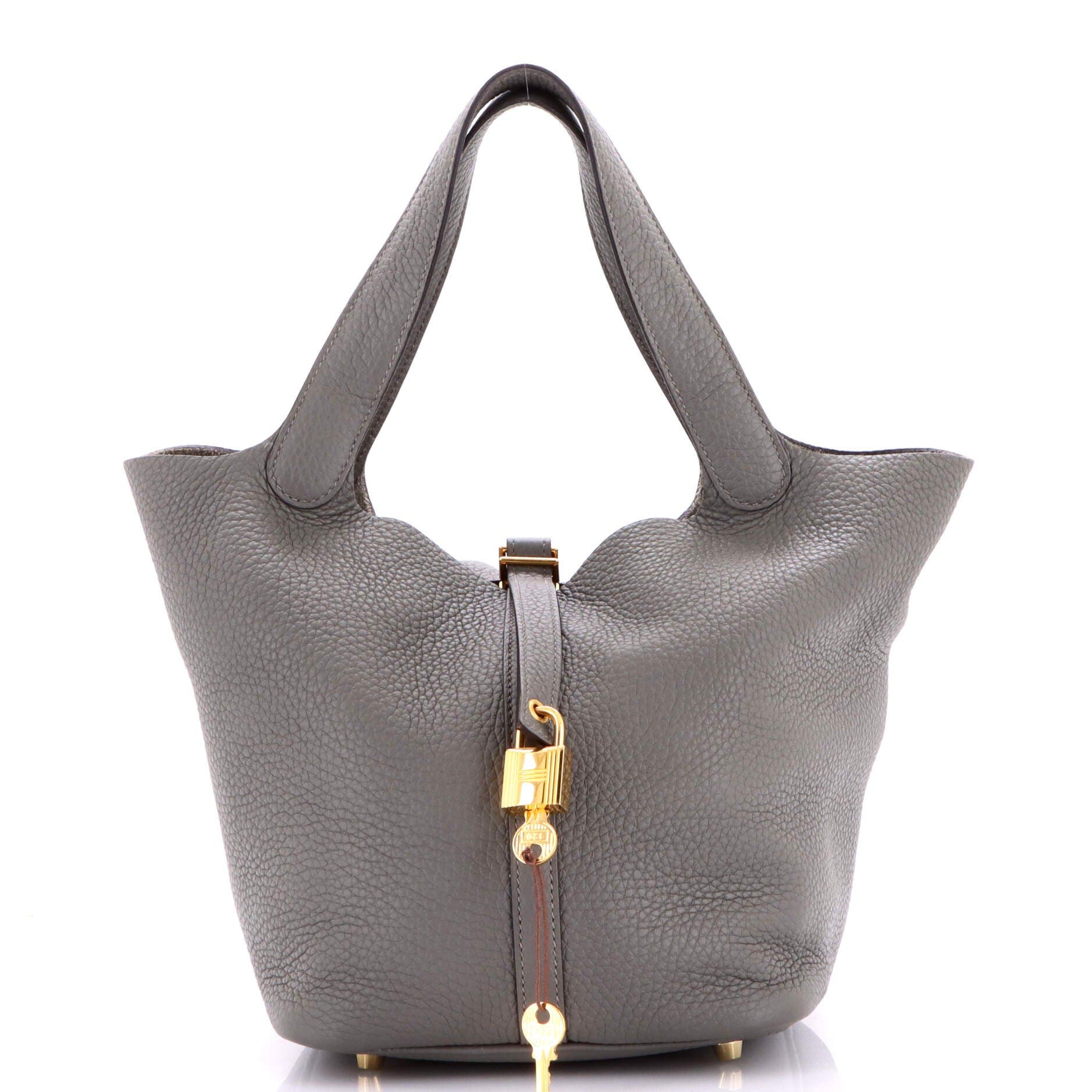 Picotin Lock Bag Clemence MM, Main, color, Grey