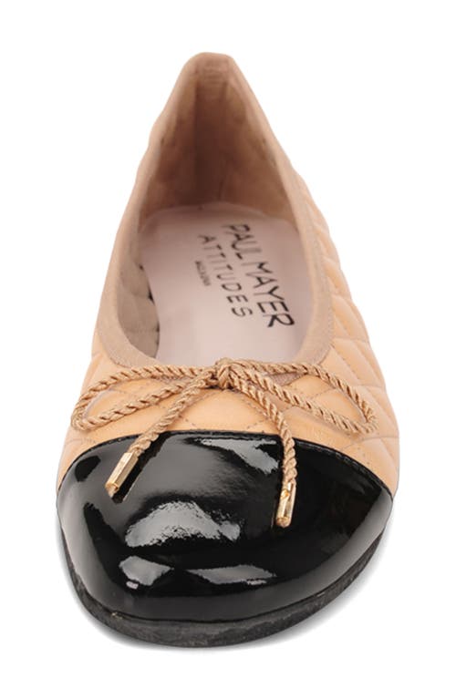 Paul Mayer Cozy Quilted Cap Toe Ballet Flat In Multi