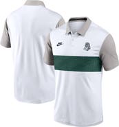 Nike Men's Nike White/Gray Michigan State Spartans Athletic Prep Legacy Logo Vapor Performance Polo