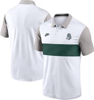 Nike Men's Nike White/Gray Michigan State Spartans Athletic Prep Legacy Logo Vapor Performance Polo