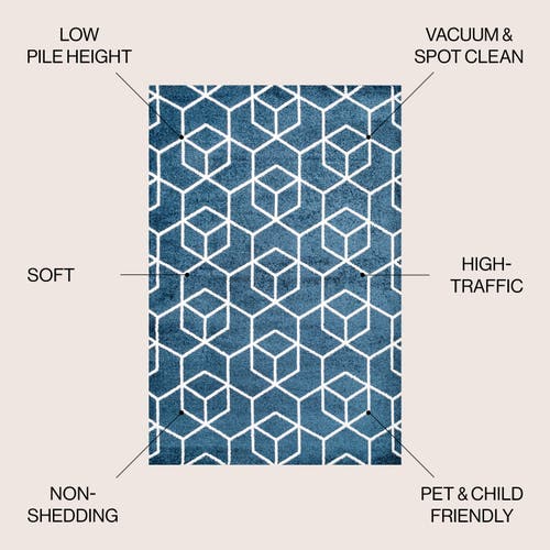 Jonathan Y Tumbling Blocks Modern Geometric Area Rug In Navy/white