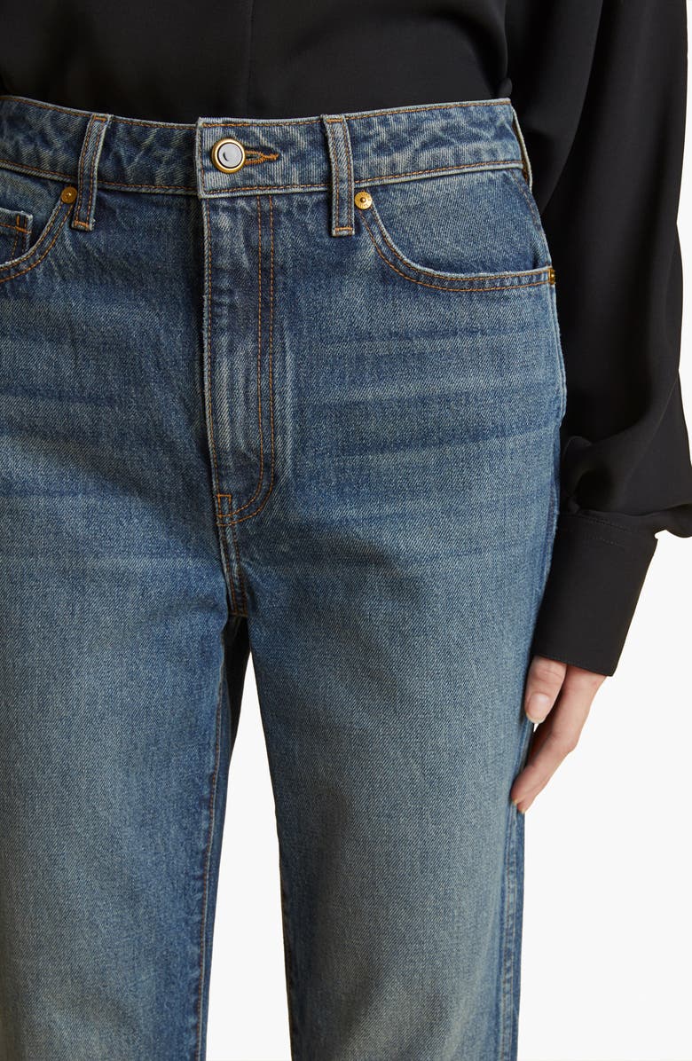 Khaite Abigail Crop Straight Leg Jeans, Alternate, color, 