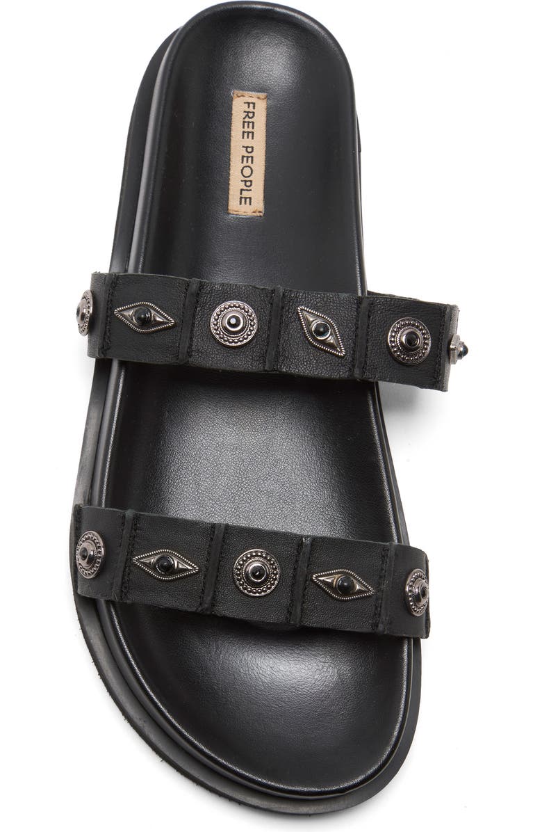 Free People Findings Slide Sandal, Alternate, color, Black Tide Leather