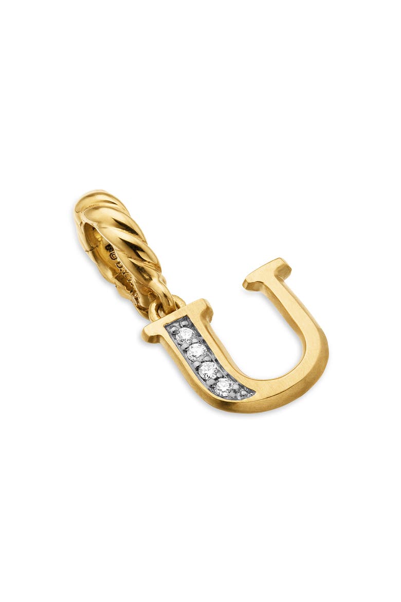 Pavé A Initial Pendant in 18K Yellow Gold with Diamonds, Main, color, 18K YELLOW GOLD - U