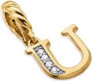 David Yurman Pavé A Initial Pendant in 18K Yellow Gold with Diamonds