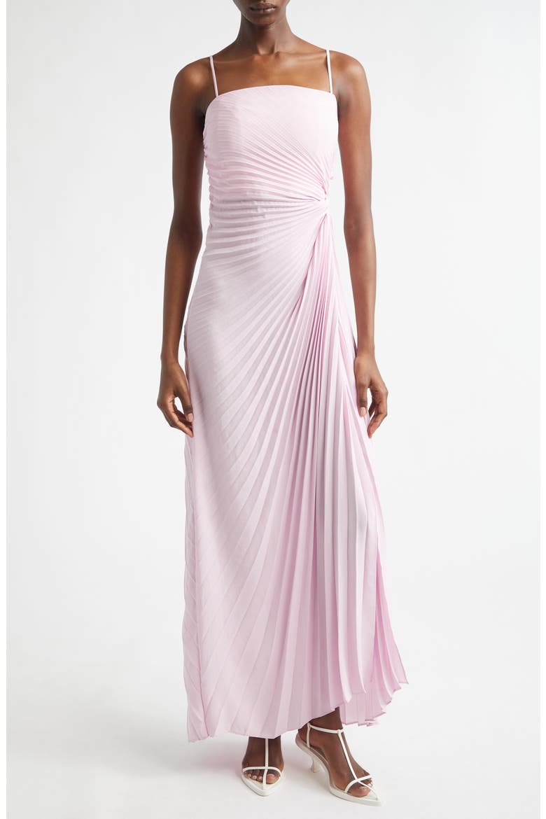 Layla Strapless Pleated Gown, Main, color, WISTERIA
