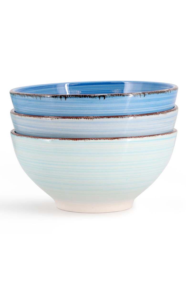 Elama Blue Ridge 6.25 Inch 6 Piece Round Stoneware Assorted Bowl Set, Alternate, color, Assorted