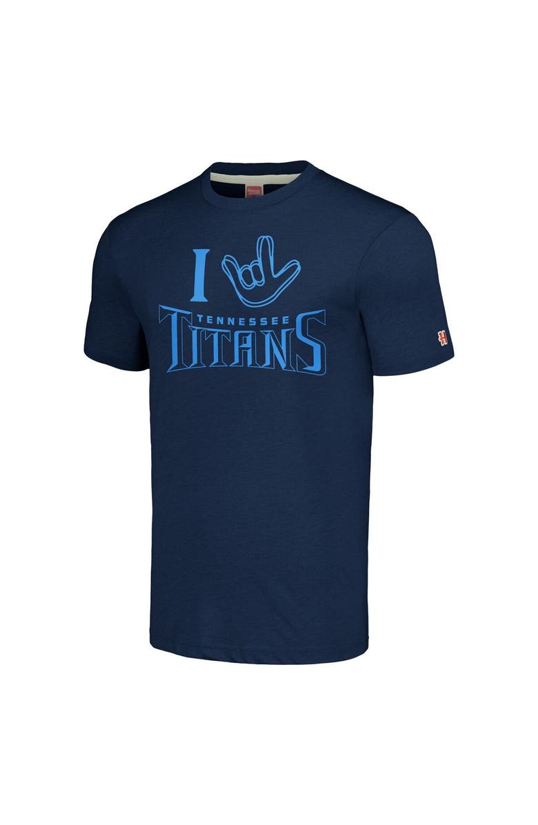 Homage Unisex Homage Navy Tennessee Titans The NFL ASL Collection by Love Sign Tri-Blend T-Shirt, Alternate, color, Navy