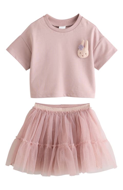 Kids' Bunny Top & Sparkle Skirt Set