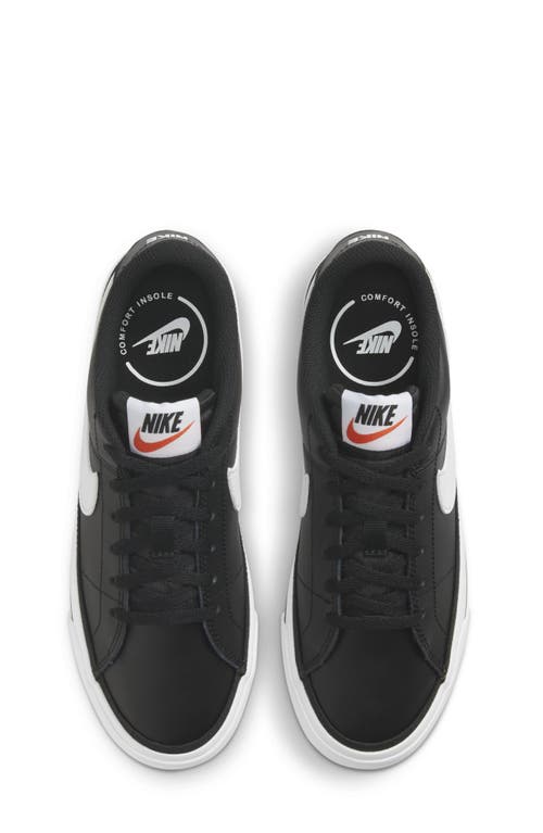 Nike Kids' Court Legacy Sneaker In Black/white/light Brown