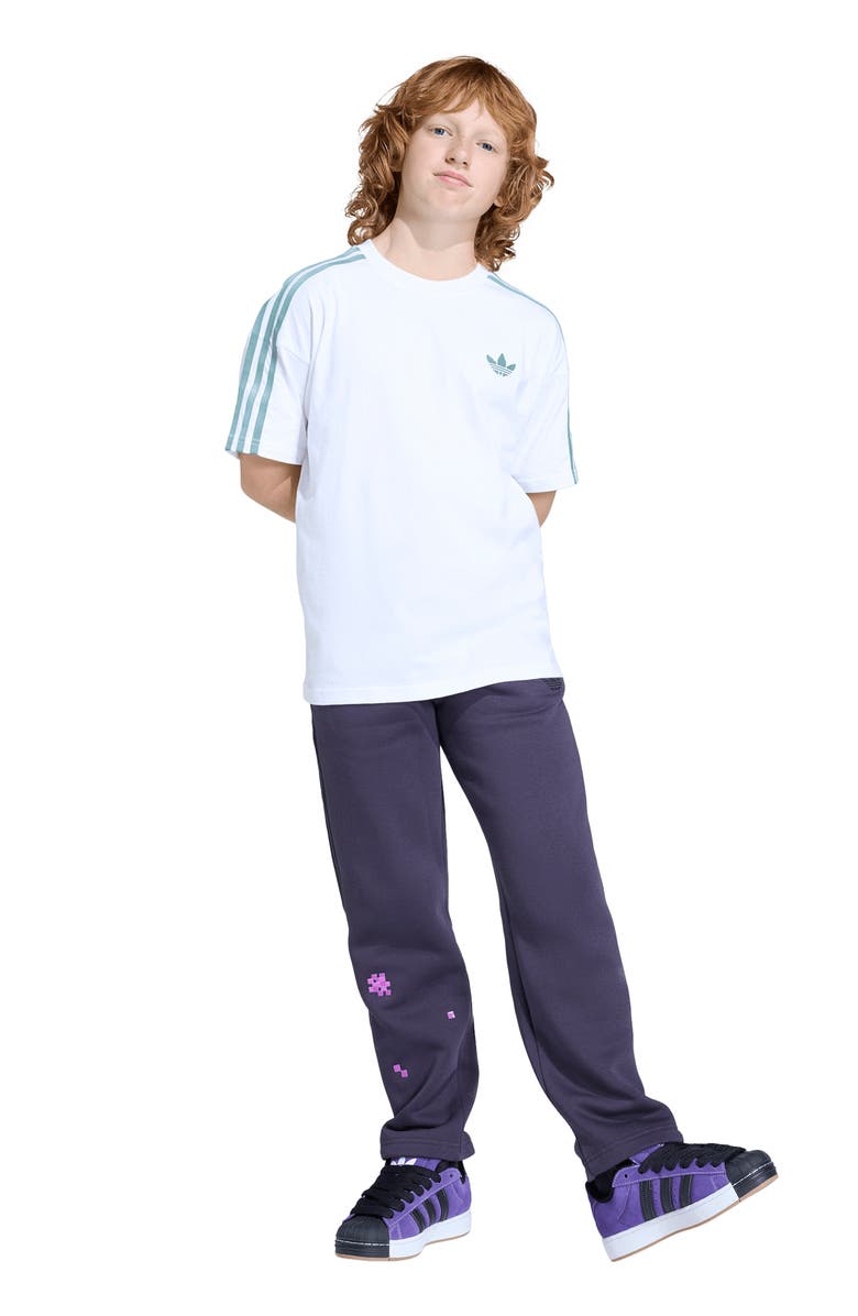 adidas Originals Kids' Minecraft 3-Stripes Graphic T-Shirt, Alternate, color, White