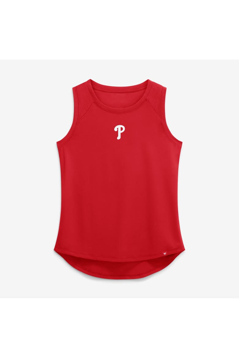 Women's Fanatics  Red Philadelphia Phillies Draped Mesh Back Performance Tank Top, Alternate, color, Red