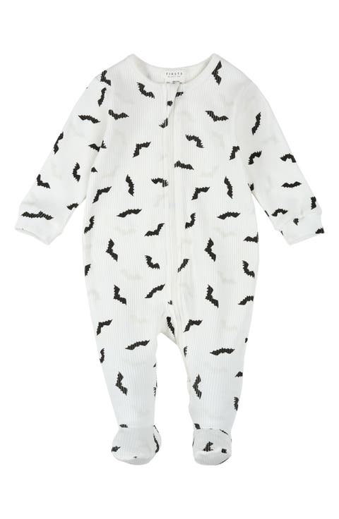 Bat Print Rib Glow in the Dark Footie Pajamas (Baby)