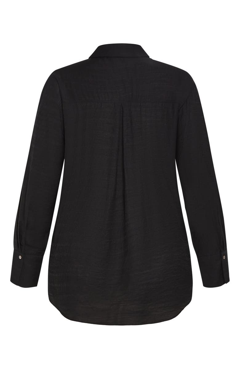 City Chic Bella Button-Up Shirt, Alternate, color, Black