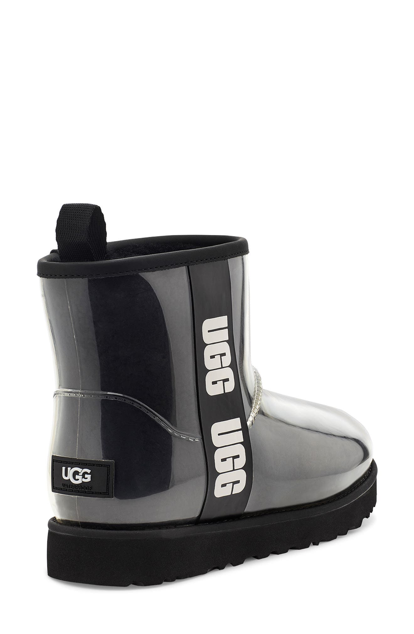 Classic Mini Waterproof Clear Boot, Alternate, color, BLACK