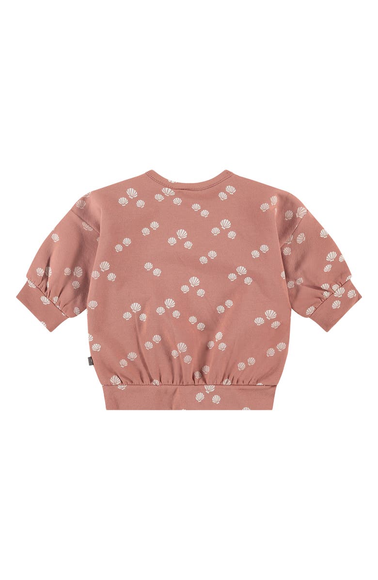 BABYFACE Shell Print Stretch Cotton Short Sleeve Sweatshirt, Alternate, color, Redwood