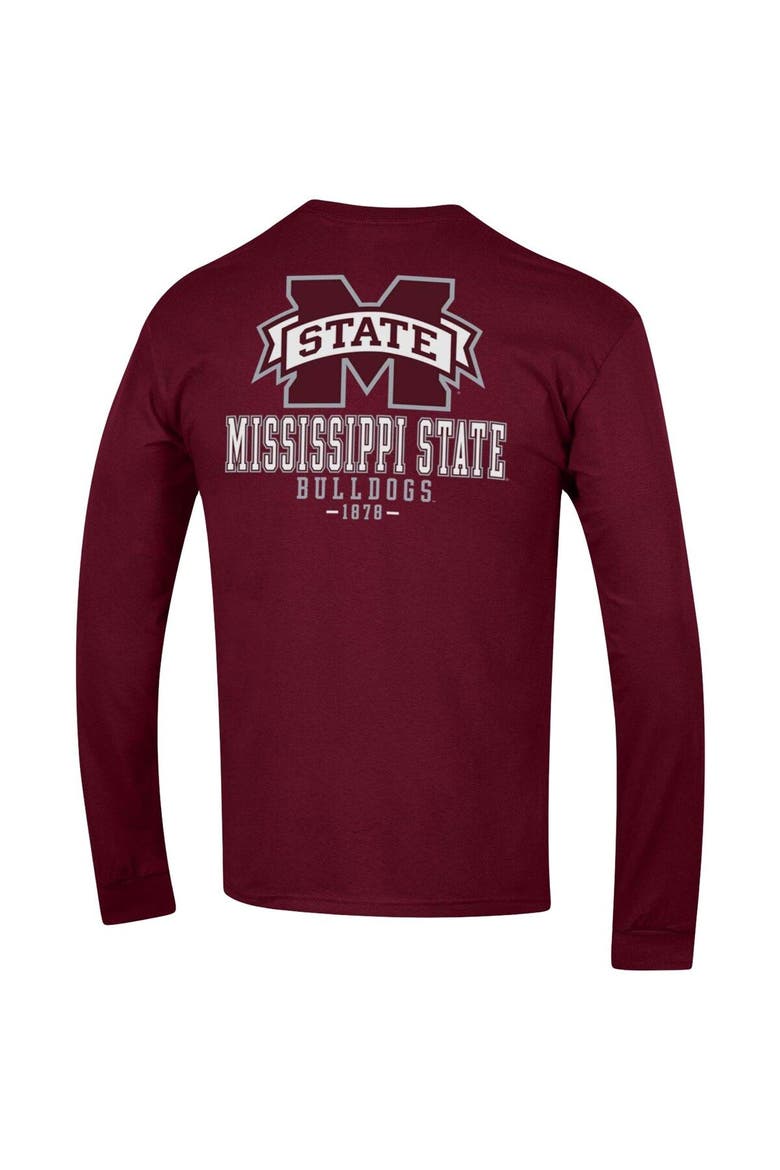 Men's Champion Maroon Mississippi State Bulldogs Team Stack Long Sleeve T-Shirt, Alternate, color, Maroon
