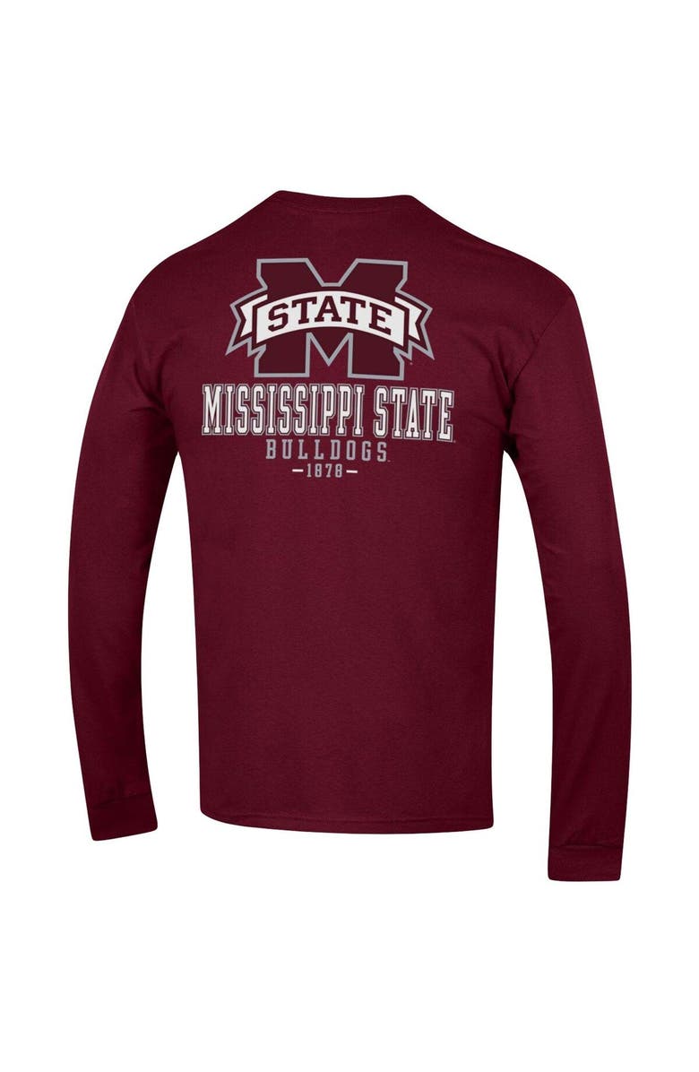 Champion Men's Champion Maroon Mississippi State Bulldogs Team Stack Long Sleeve T-Shirt, Alternate, color, Maroon