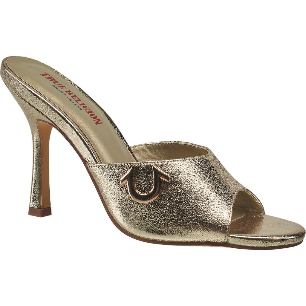 True Religion Women's Sophia Open Toe Heel In Gold