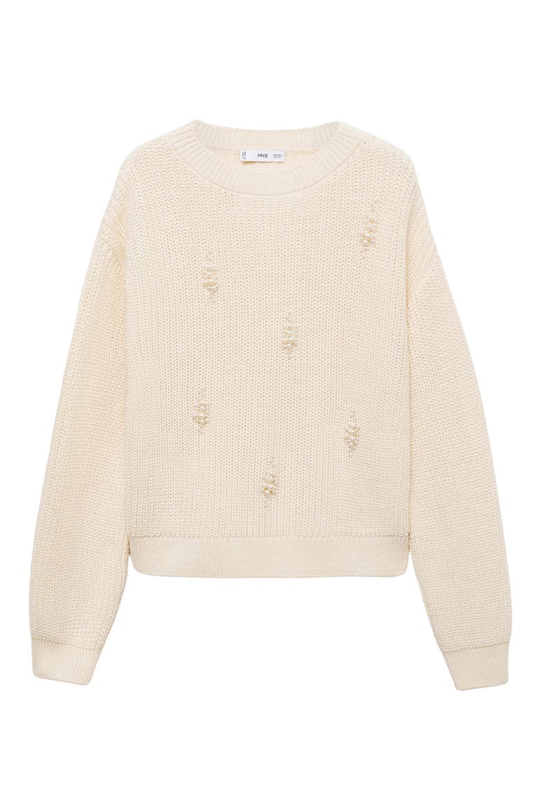 Faux Pearl Embellished Sweater, Alternate, color, ECRU