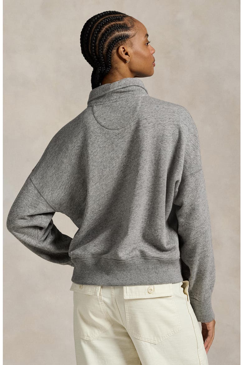 French Terry Quarter Zip Sweatshirt, Alternate, color, DARK VINTAGE HEATHER