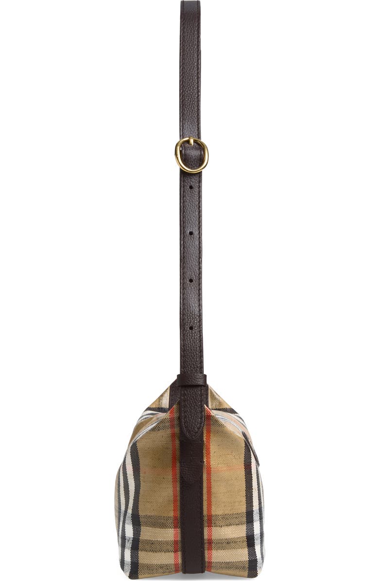 Burberry Highlands Check Coated Canvas Sling Bag, Alternate, color, Sand